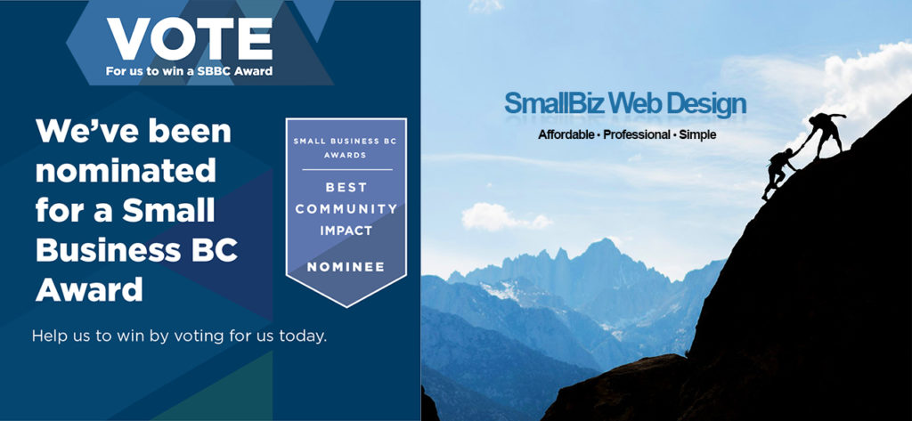 SmallBiz Web Design has been Nominated for a Small Business B.C. Award